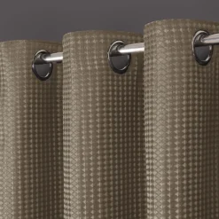 100% Blackout Eyelet Curtains Waffle Natural