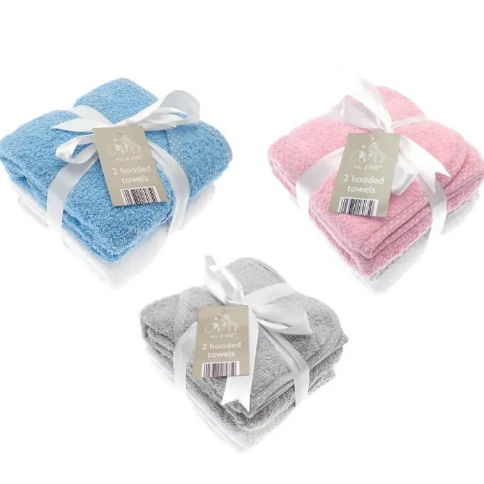 100% Cotton Elli & Raff Hooded Towel 2 Pack
