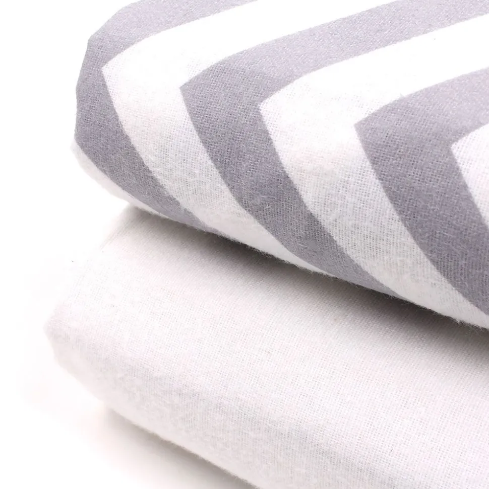 100% Cotton Fitted Cot Sheets 2 Pack Grey - Made In Portugal