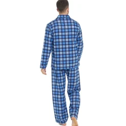 100% Cotton Flannelette Pyjamas Blue Check