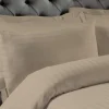 100% Cotton Satin Stripe Oxford Pillowcase Pair Natural
