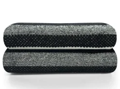 100% Cotton Stripe Towel Black