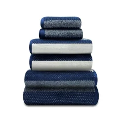 100% Cotton Stripe Towel Navy