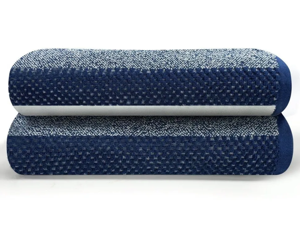 100% Cotton Stripe Towel Navy