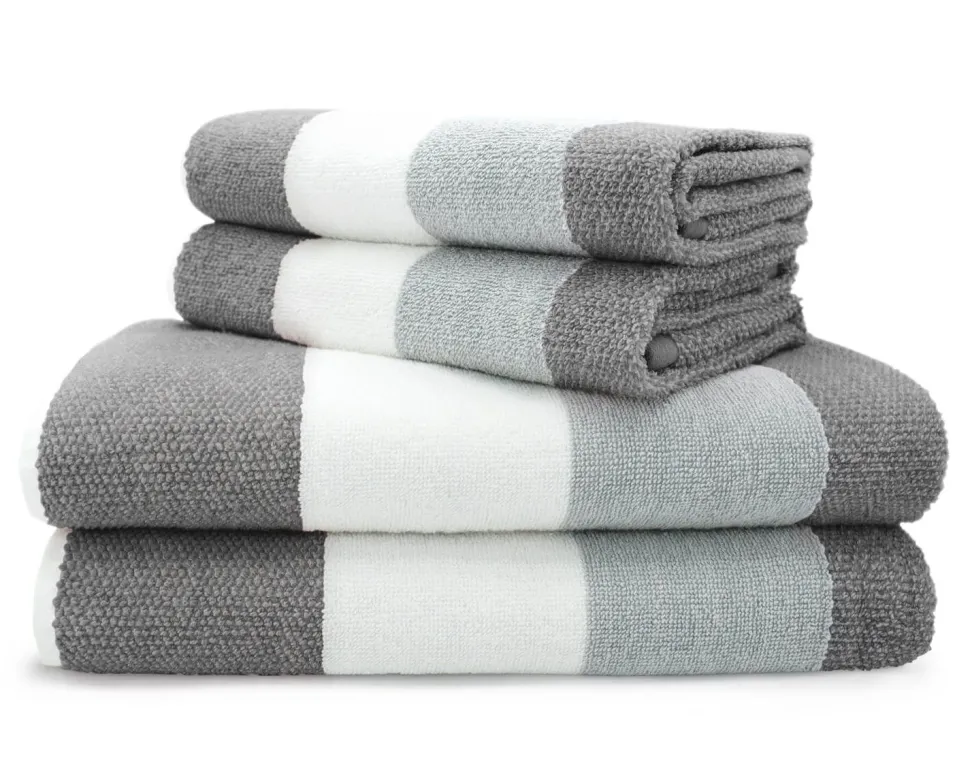 100% Cotton Weston Stripe 600gsm Towels Grey