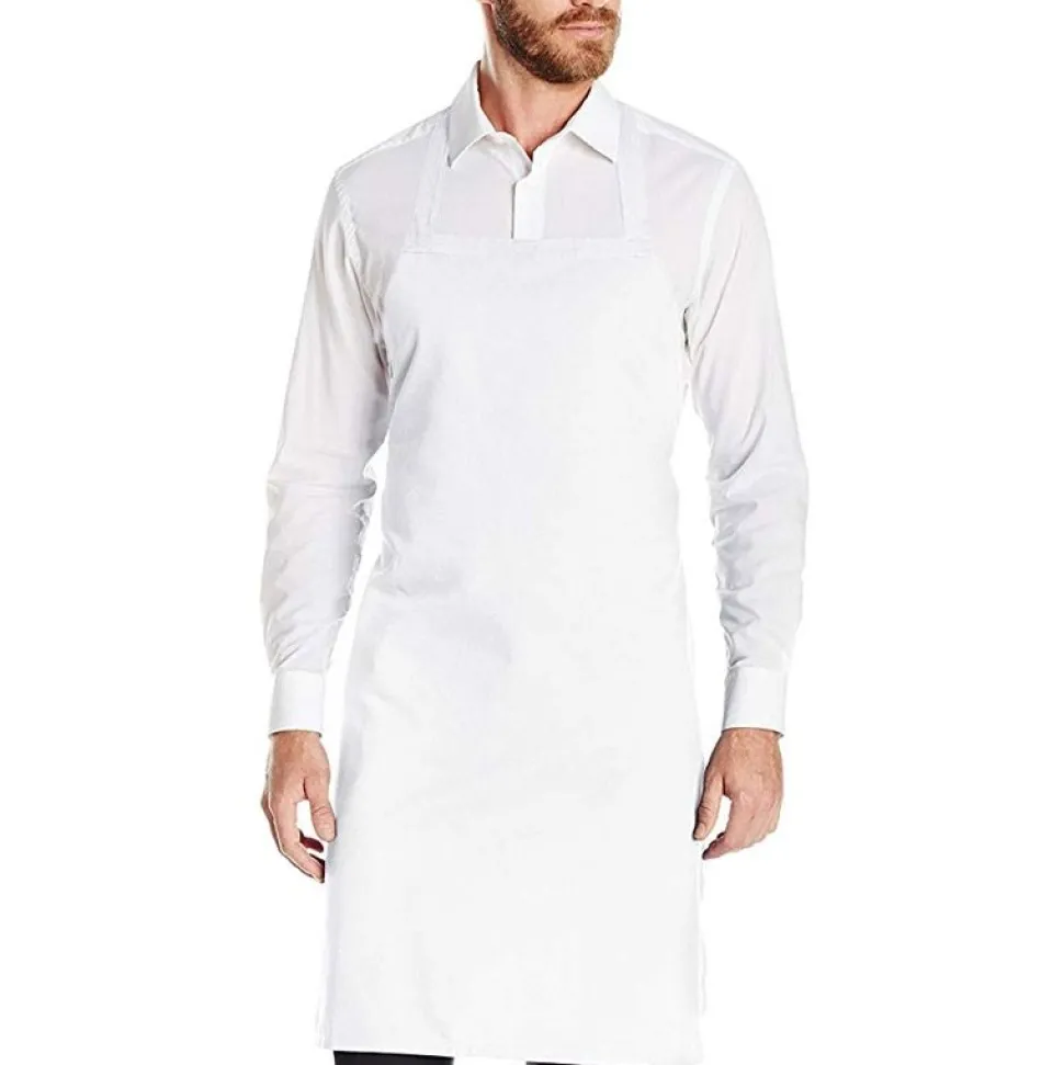 100% Cotton White Bib Apron 103-019