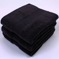 100% Cotton Zero Twist Black Towel