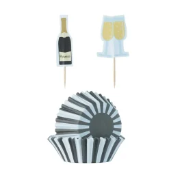 48 Cupcake Case & Toppers Prosecco