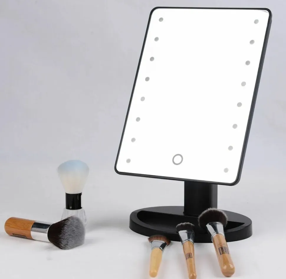 16 LED Touch Vanity Black Mirror