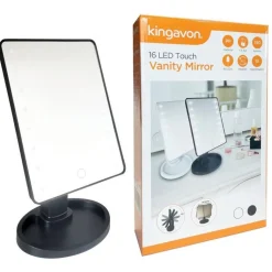 16 LED Touch Vanity Black Mirror