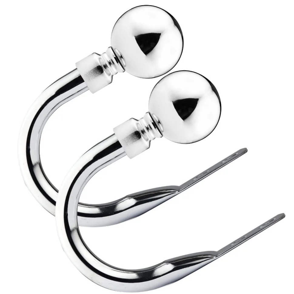 2 Pack Curtain Holdbacks Chrome Ball