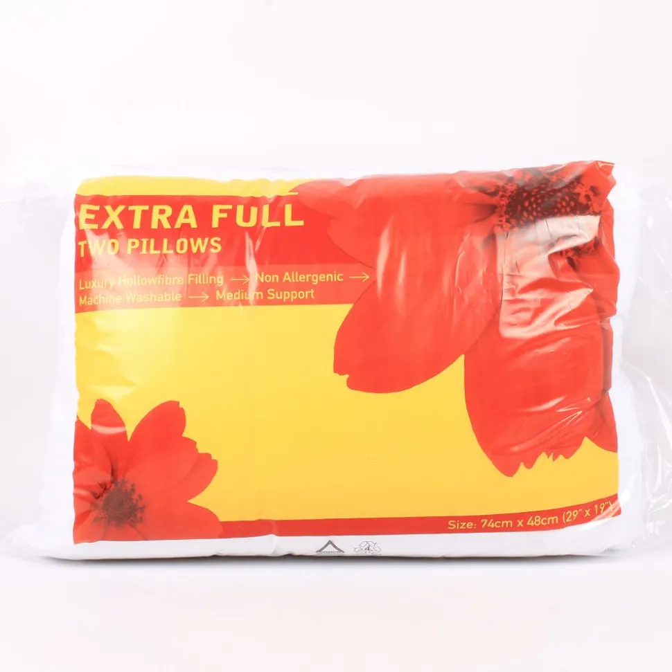 2 Pack Extra Full Pillows Medium Support - Made in Ireland