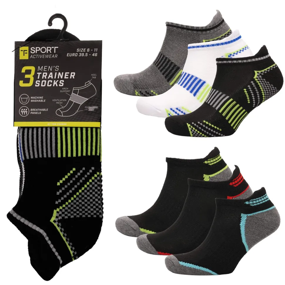 3 Pack Trainer Socks Assorted