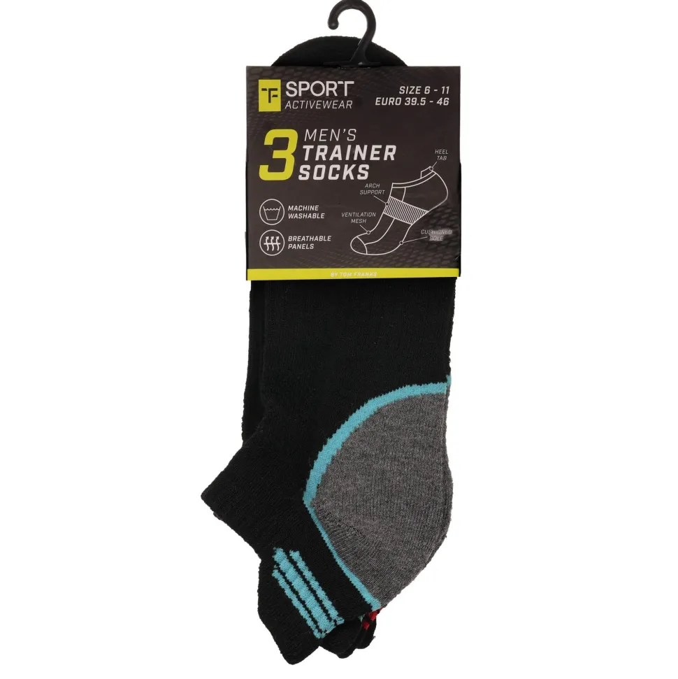 3 Pack Trainer Socks Assorted