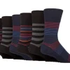 3 Pairs Men's Gentle Grip Cotton Socks Regal Stripe