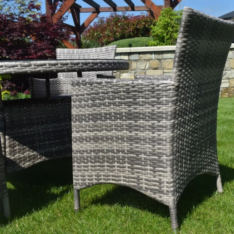 5 Piece Dark Rattan Dining Set