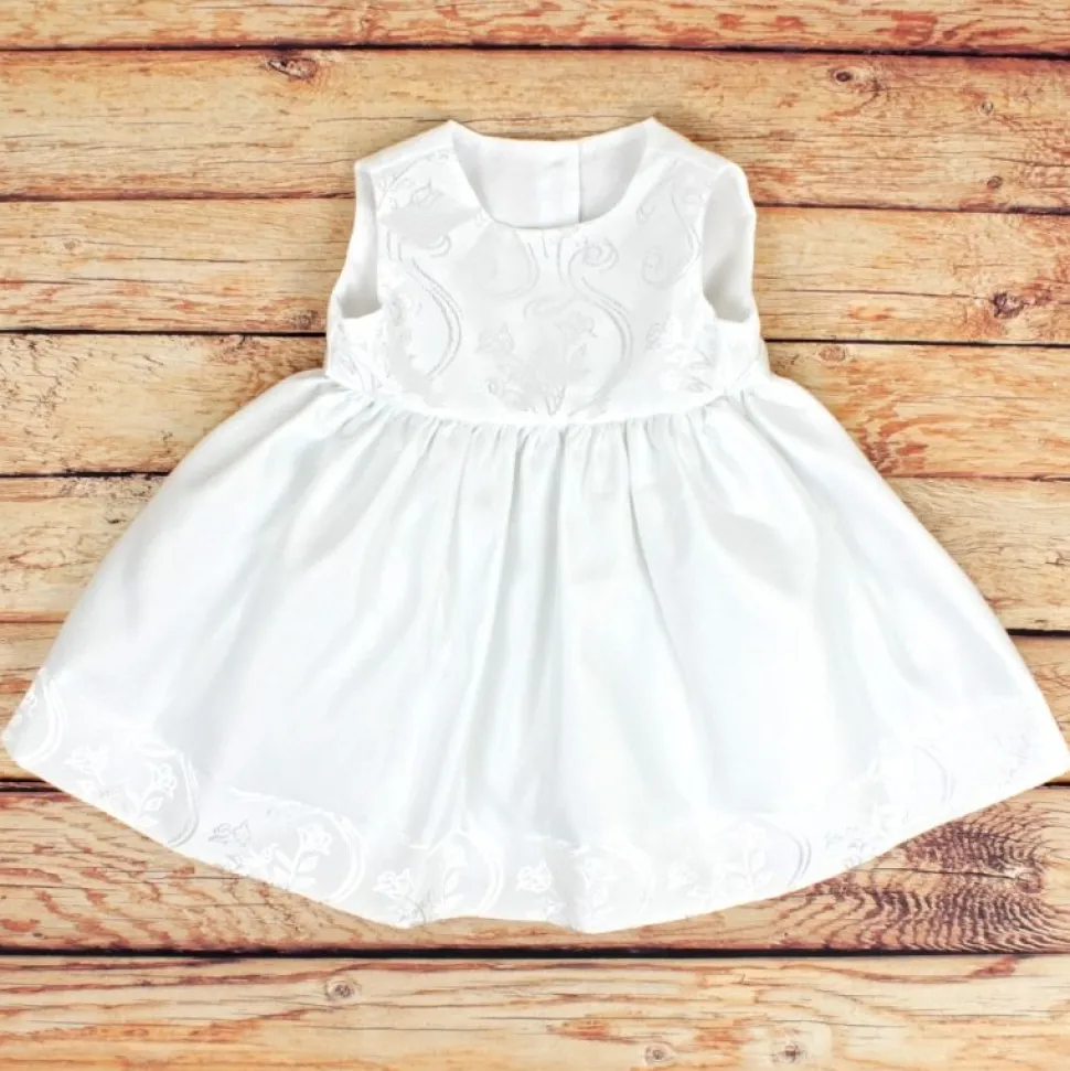 3 Piece Floral Christening Dress White