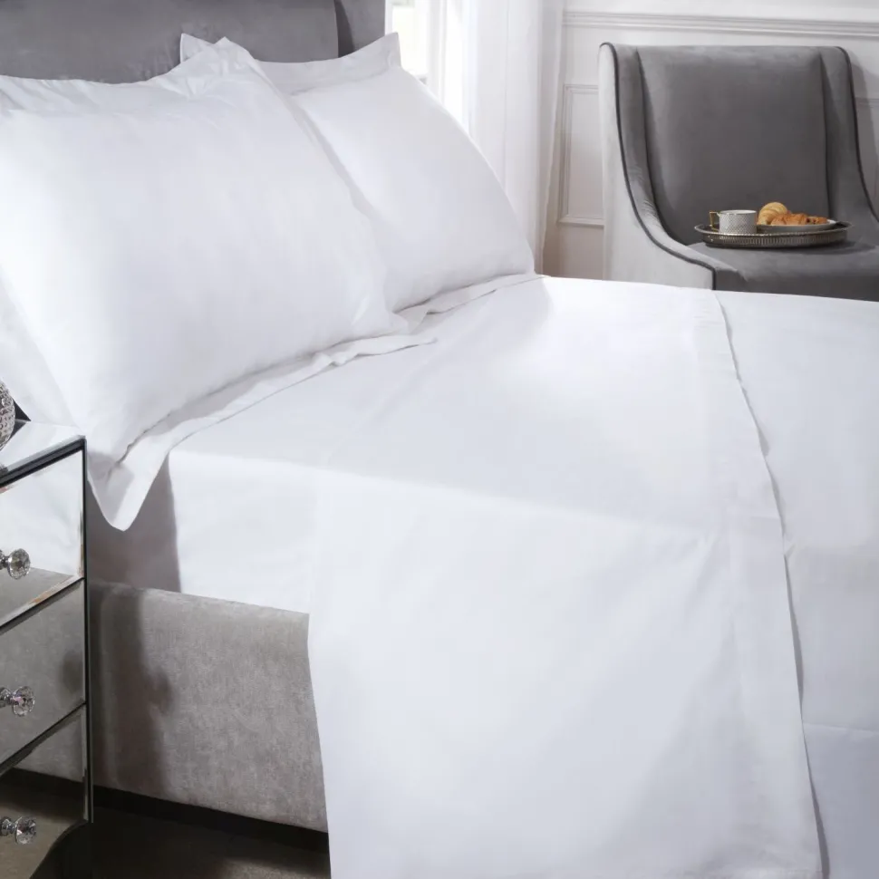 400 Thread Count Flat Sheet White