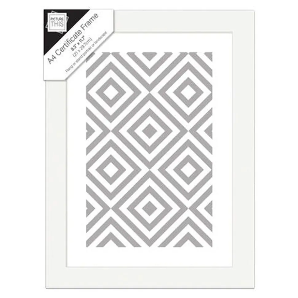 A4 White Certificate Frame