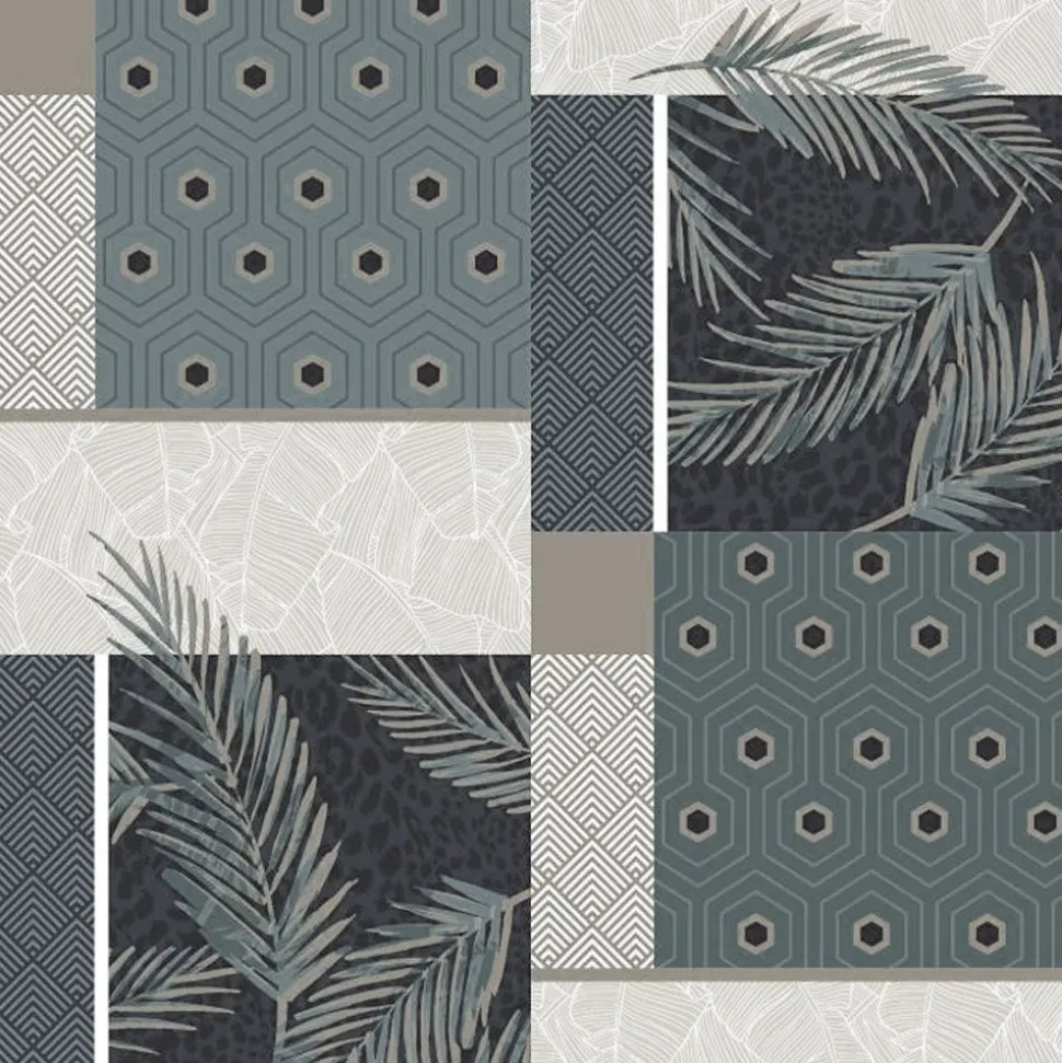 Abstract Feather Oil Cloth Tablecloth 621.1 - Price by the Metre