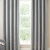 Albert Chenille Eyelet Readymade Curtains Silver 90x90