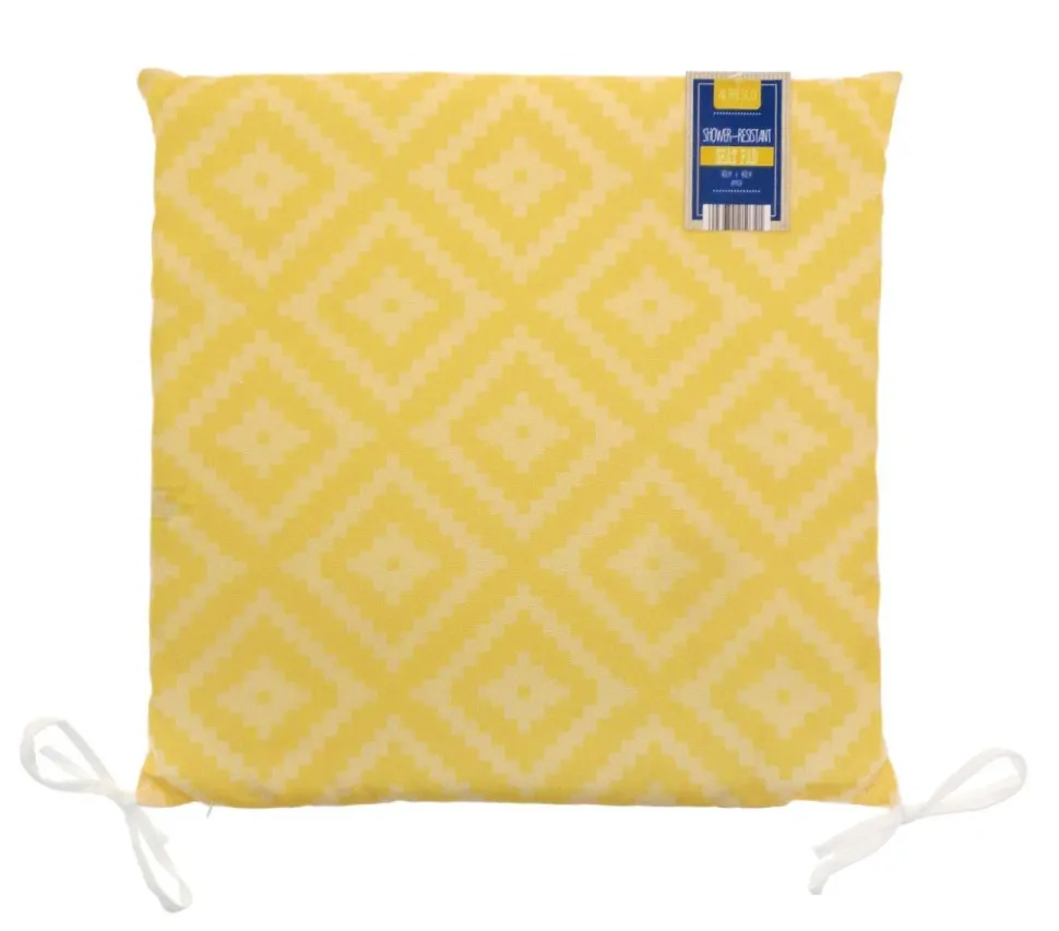 Alfresco Shower Resistant Outdoor Seat Pad Geo Ochre