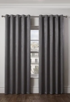 Ambiance Eyelet Curtains Charcoal by Emma Barclay