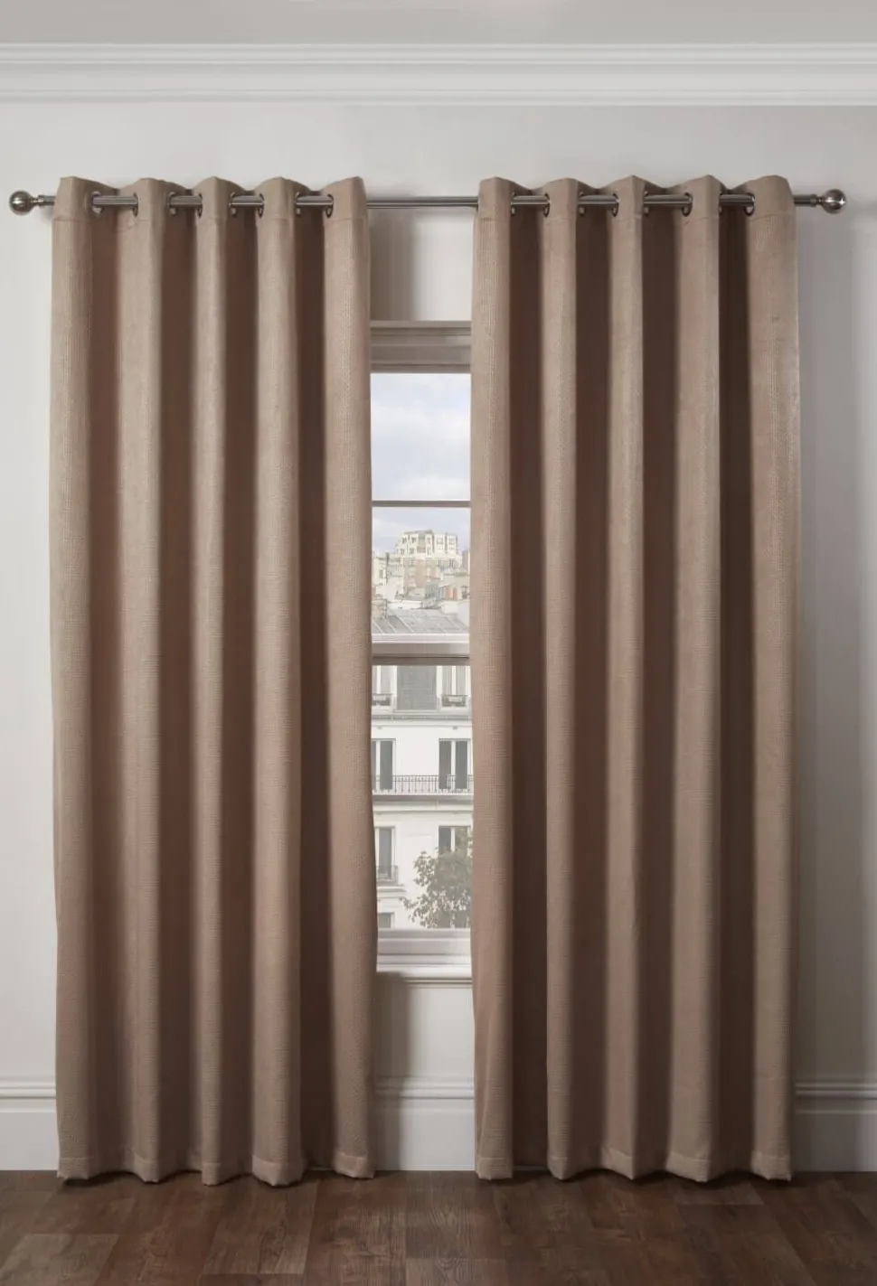 Ambiance Eyelet Curtains Taupe by Emma Barclay