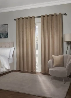 Ambiance Eyelet Curtains Taupe by Emma Barclay