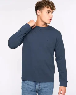 Apsley Long Sleeve T-Shirt Navy by Bewley & Ritch