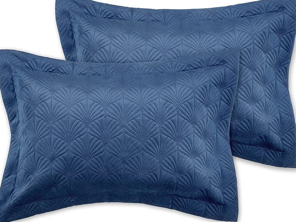 Art Deco Pearl Pillow Sham Pair Navy by Catherine Lansfield
