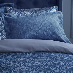 Art Deco Pearl Pillow Sham Pair Navy by Catherine Lansfield