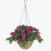 Artificial Hanging Basket Flower Arrangement Star Flower Pink
