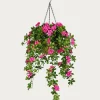 Artificial Hanging Basket Flower Arrangement Azalea Pink 12"