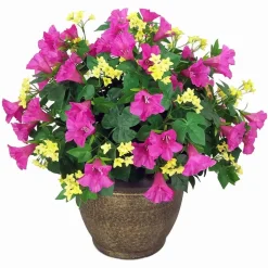 Artificial Morning Glory Floral Arrangement in Pot Large