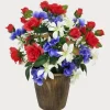 Artificial Rose Floral Arrangement in Pot Multi