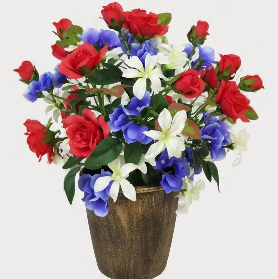 Artificial Rose Floral Arrangement in Pot Multi