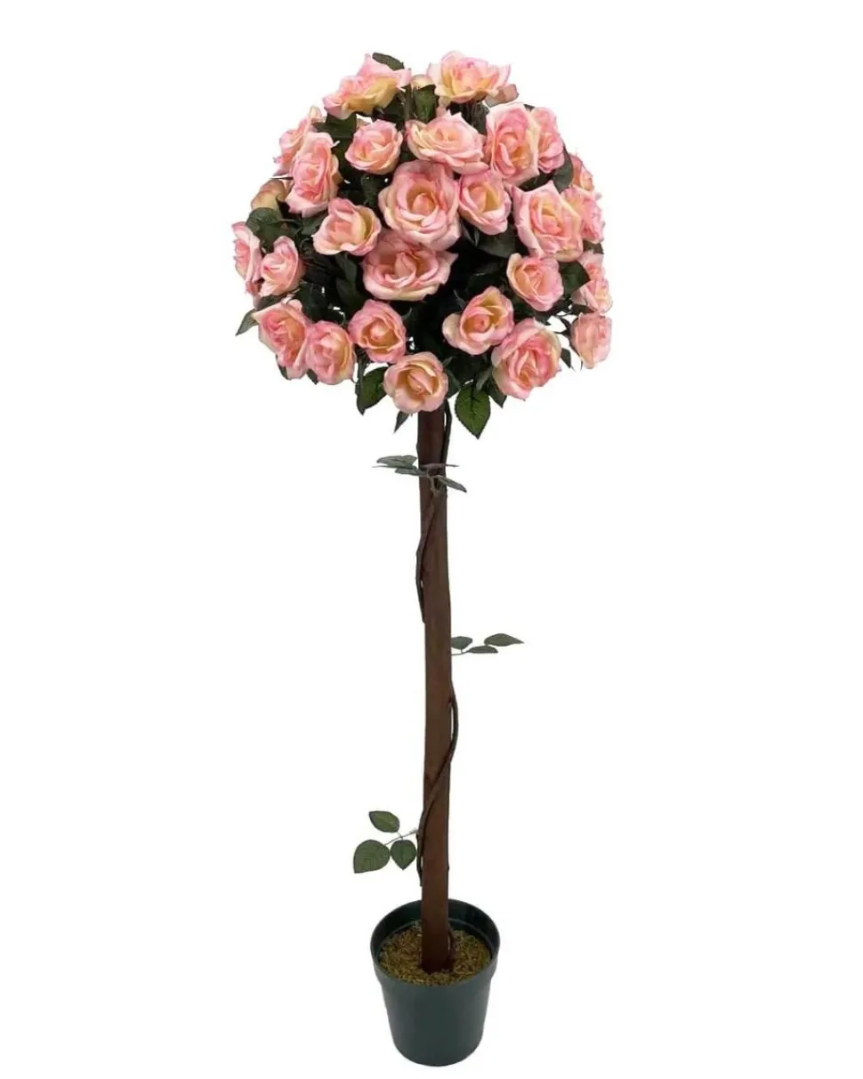 Artificial Rose Tree Pink with Round Bush 120cm