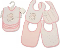 Assorted 4 Pack Bibs Pink