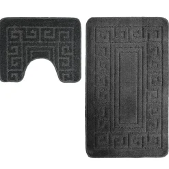 Athens Bath Mat Set Charcoal