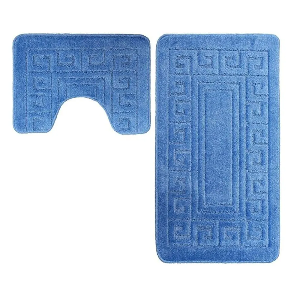 Athens Bath Mat Set Denim Blue