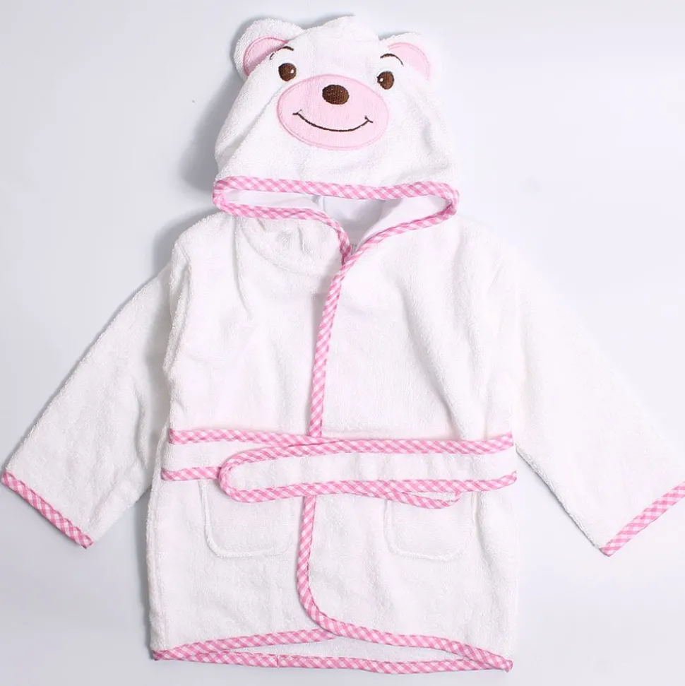 Baby Bathrobe Bear Pink