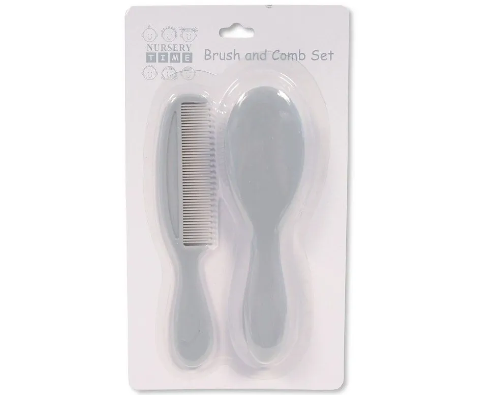 Baby Brush & Comb Set Grey