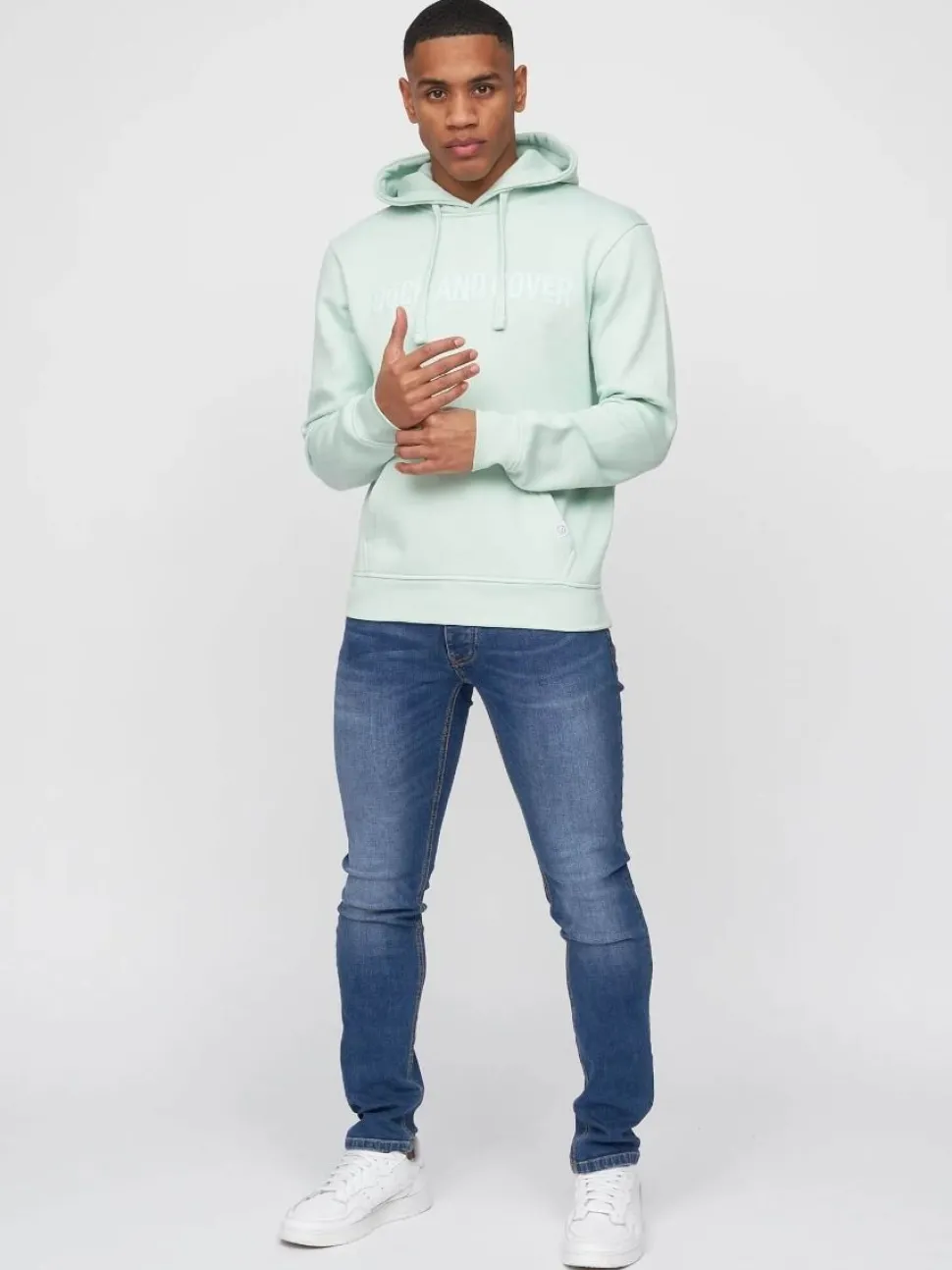 Basico Men's Hoodie Green by Duck & Cover