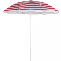 Beach Tilting Parasol Umbrella 1.8m Red Stripe