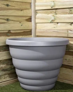 Beehive 66cm Round Plant Pot Cement Grey