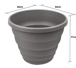 Beehive 66cm Round Plant Pot Cement Grey
