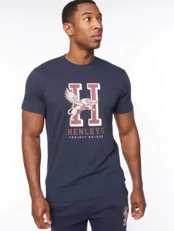 Belton 100% Cotton Navy T-Shirt by Henley
