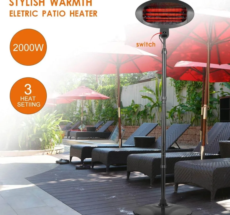Bigzzia Outdoor Patio Heater 2KW Halogen