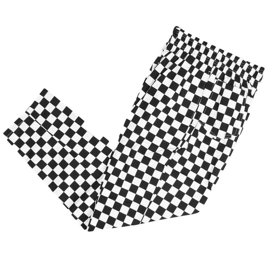 Black & White Large Check Chef Trousers